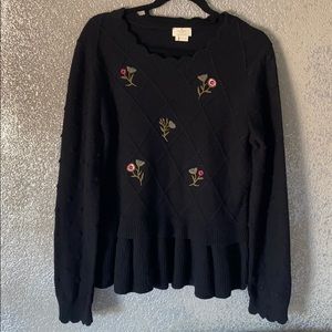 kate spade Embroidered Textured Sweater